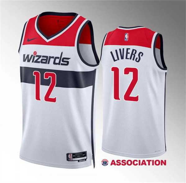 Mens Washington Wizards #12 Isaiah Livers White Association Edition Stitched Basketball Jersey Dzhi->washington wizards->NBA Jersey